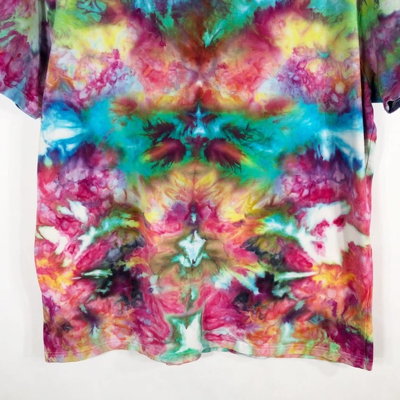 Structure XXL Top Tee Shirt Tie Dye Moulin Rouge Pink Blue‎ Short Sleeve 1264 - Picture 6 of 8